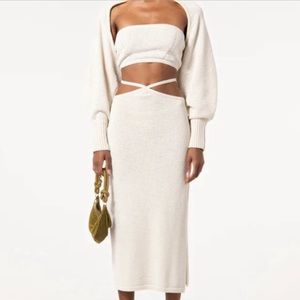 Never worn! Cult Gaia Hedda Knit Skirt, white, size M